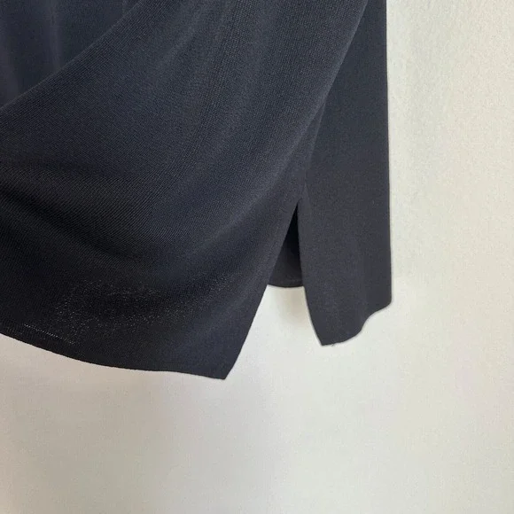 Vintage Exclusively Misook Colorblock Blouse Black Knit Roundneck Y2K Size 1X - Picture 3 of 7